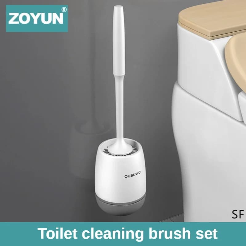 Scopino per WC Scopino per WC Spazzola in silicone a manico lungo a parete Set di spazzole per pulizia WC per bagno domestico a parete