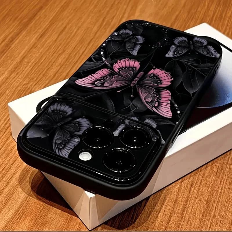 Ins Colorful Butterfly Anti-drop Protect Phone Case For iPhone 17 Pro Max 14 Pro Max 15 13 12 16 Pro Max 11 Protect Camera Cover