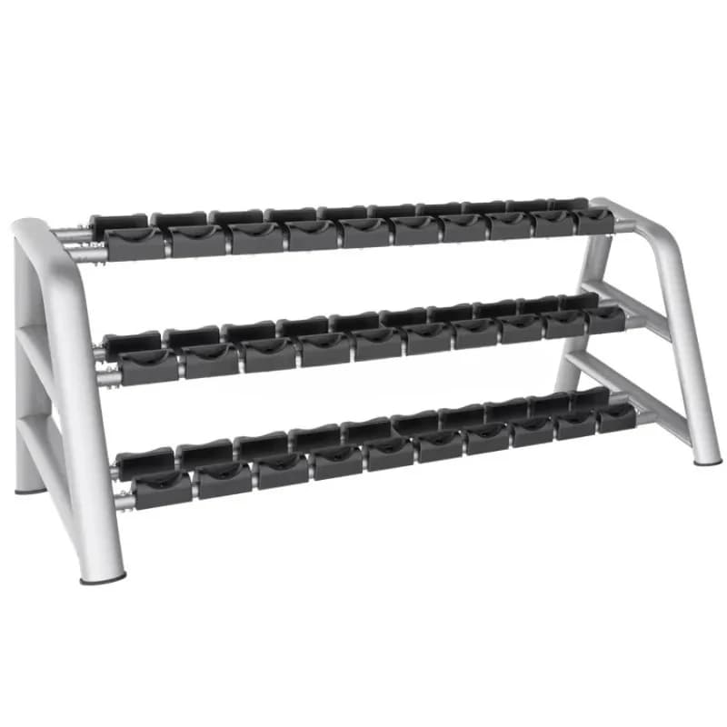 Attrezzatura Fitness dal Design Unico, Supporto per Manubri a Tre File, Organizzatore per Palestra Domestica, Accessorio per Sollevamento Pesi
