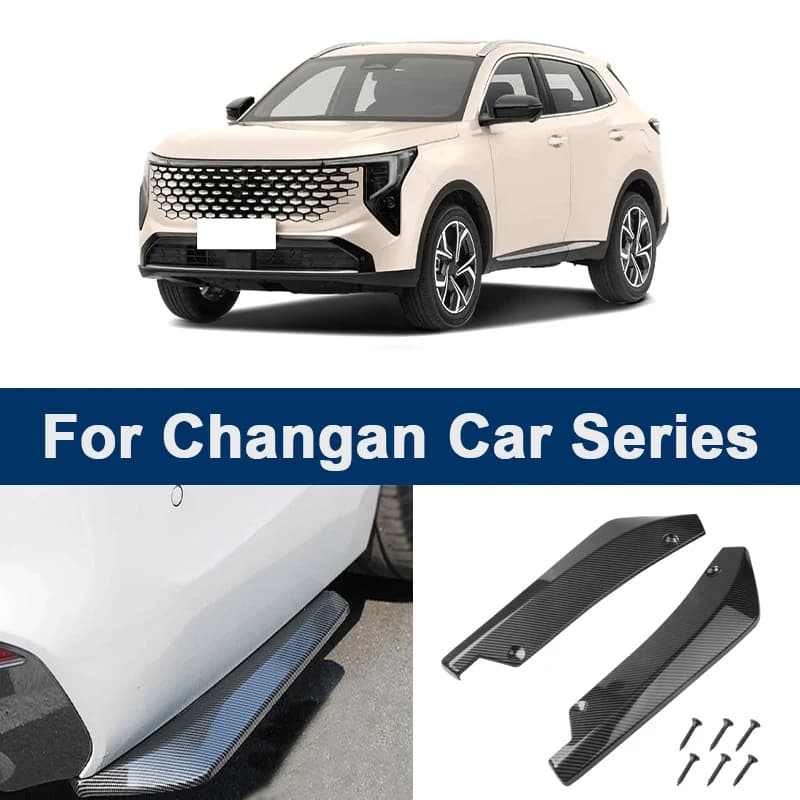 For Changan CS35 CS55 CS75 PLUS UNI-K UNI-T - Diffuser/Splitter for Rear bumper - Exterior ABS Sporty Kit Resistant, Easy to Install, 2 Pieces