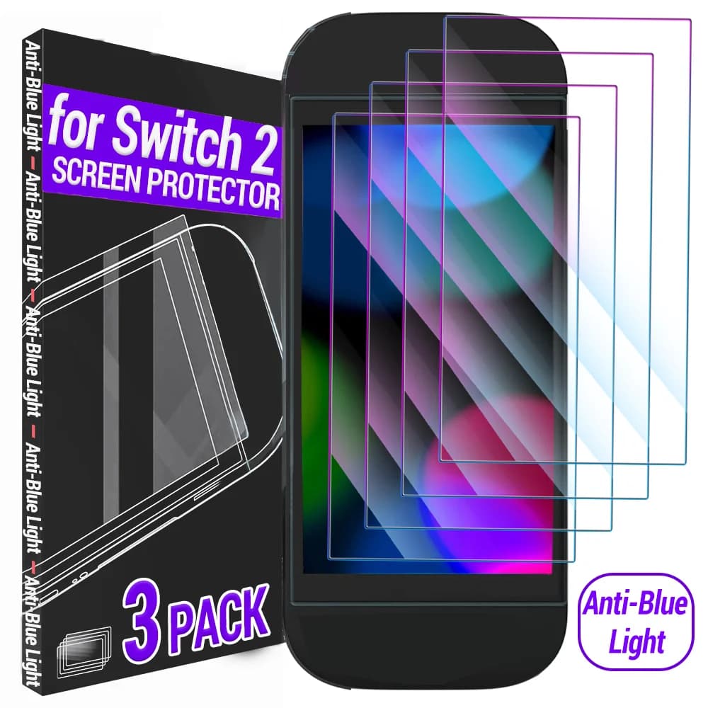 Per Switch 2 Premium Vetro temperato anti-luce blu per Nintendo Switch 2 9H HD Trasparente Proteggi schermo antigraffio Accessori