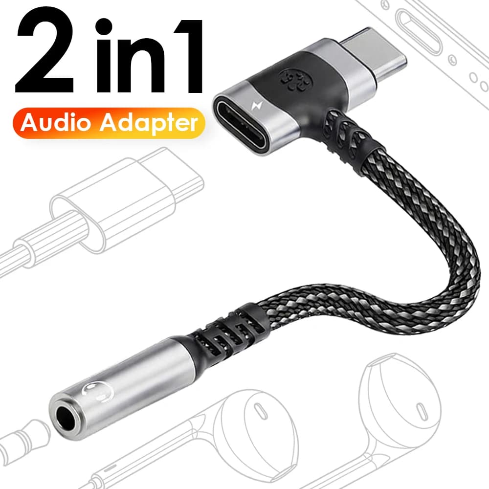 USB C to 3.5mm Audio Adapter with DAC for Gaming Headset Samsung S26 S25 iPhone 17 AUX Cable Converter Plug Kit