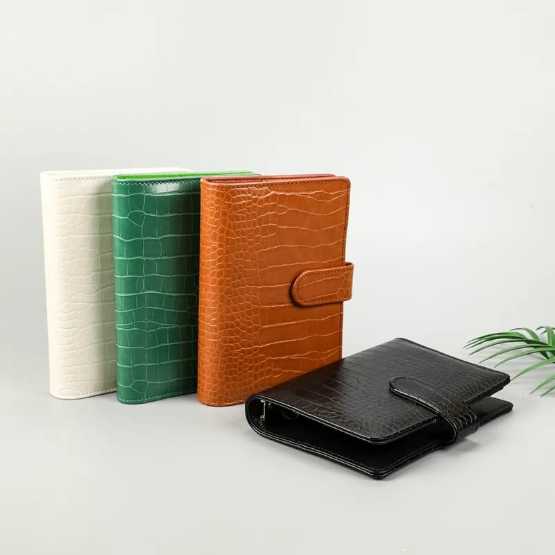 A5 A6 Amaretto Laser Colore Modello coccodrillo Raccoglitore fai da te Copertina per notebook Diario Agenda Planner Copertina in carta Cancelleria scolastica