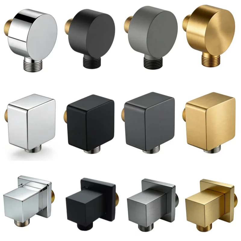 Brass elbow connector for recessed shower, G1/2 inch wall fitting, water outlet for shower accessories