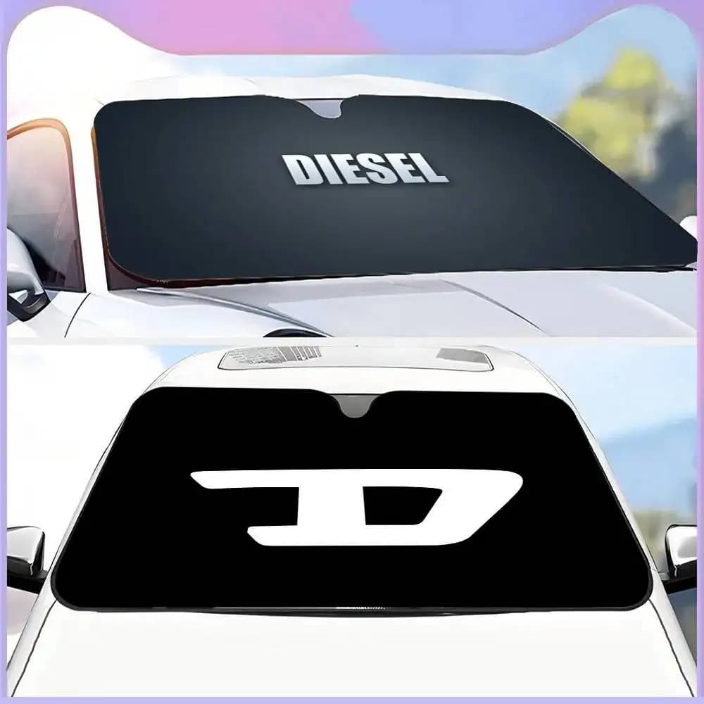 Parasole per Auto con Logo del Marchio D-D-Diesels, Personalizzabile, Protezione dai Raggi UV, Visiera Parasole per Auto
