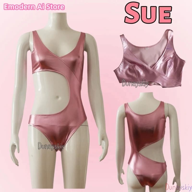 Sue Swimwear Cospaly Costume Substance Coating Women's Bikini Fitness Jumpsuit Halloween Carnival Party Dress Up Coating