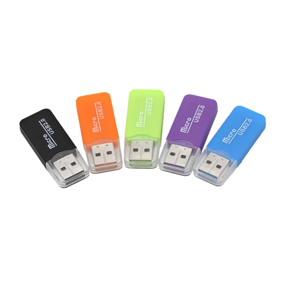 Adattatore TF ad alta velocità per lettore di schede di memoria micro SD Mini USB 2.0 TF portatile a colori casuali per altoparlante per veicoli per PC portatile