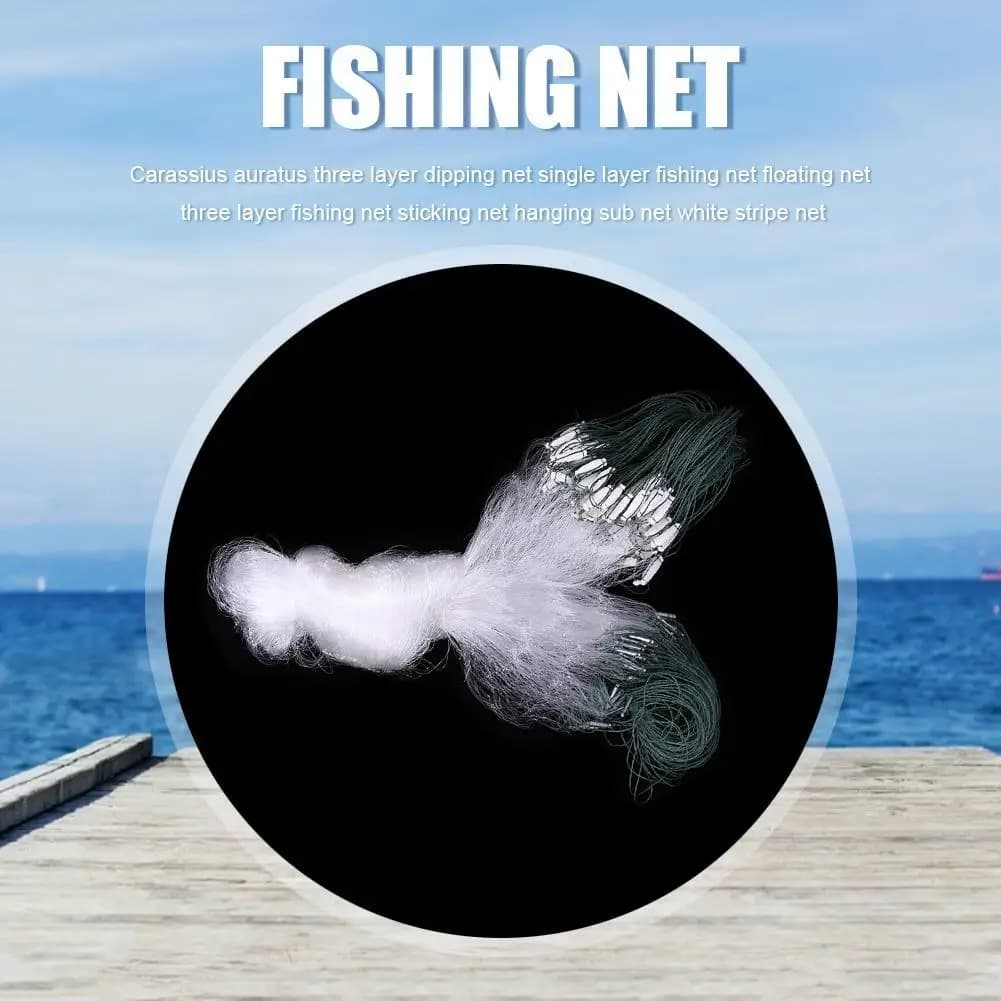 Nylon Fishing Net Trap Mesh Netting Fishnet Nylon Bait Cage Gill Network Outdoor Fishing Tackle Multi Size