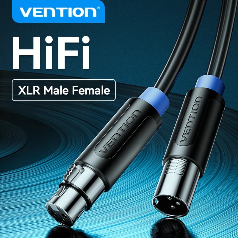 Vention XLR Cable Karaoke Microphone Sound Cannon Cable Plug XLR Extension Mikrofon Cable for Audio Mixer Amplifiers XLR Cord