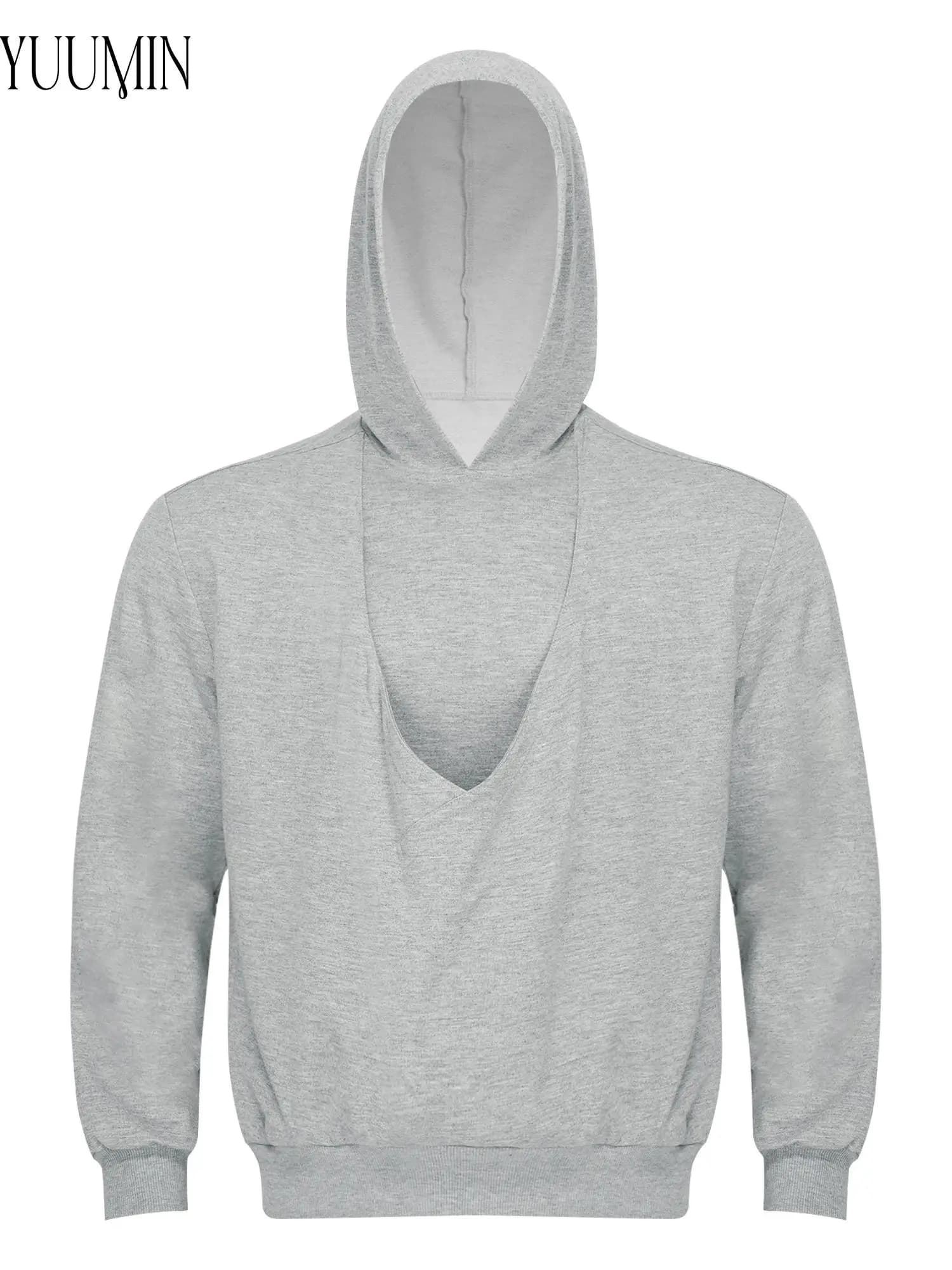Men Kangaroo Baby Carrier Hooded Sweatshirt Large Front Pouch Pullover Top Soft Breathable Casual Travel Outing Dad Babywearing