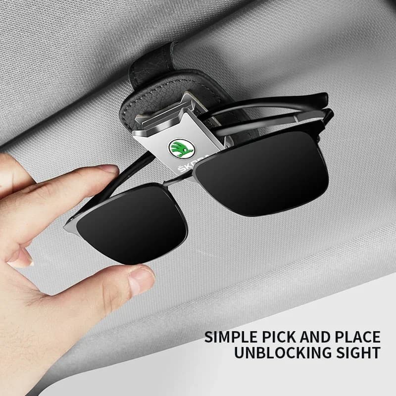 Clip Portaocchiali per Interni Auto Nuovo Design per Skoda Octavia MK2 MK1 2 3 A5 A7 A8 Fabia Karoq Superb Rapid Ka
