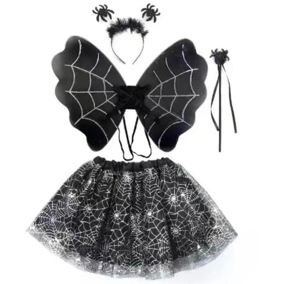 Costume da Ragno di Natale con Gonna Tutu, Cappello da Strega, Set per Feste di Halloween per Donne Adulte