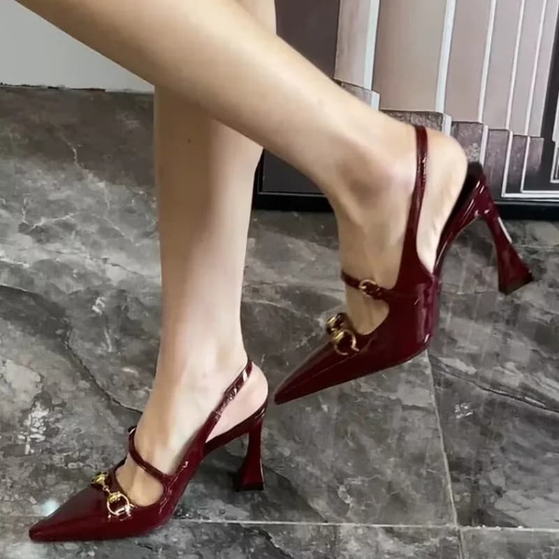 Sandali Donna con Tacco Alto Estivi Nuovi Sexy a Punta Chiusa con Cinturino Posteriore Scarpe Femminili Trendy Casual Comode