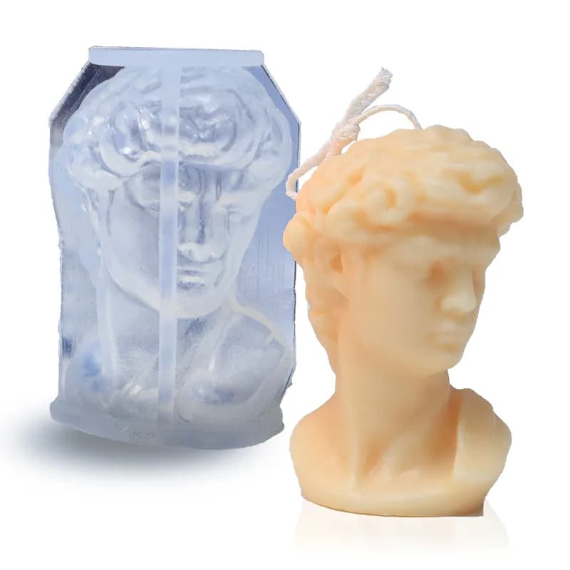Mini David Figure Statue Silicone Soap Candle Mold Scented Wax Melt Mould Decorating Resin Crafts Silicone Aroma Gypsum Molds