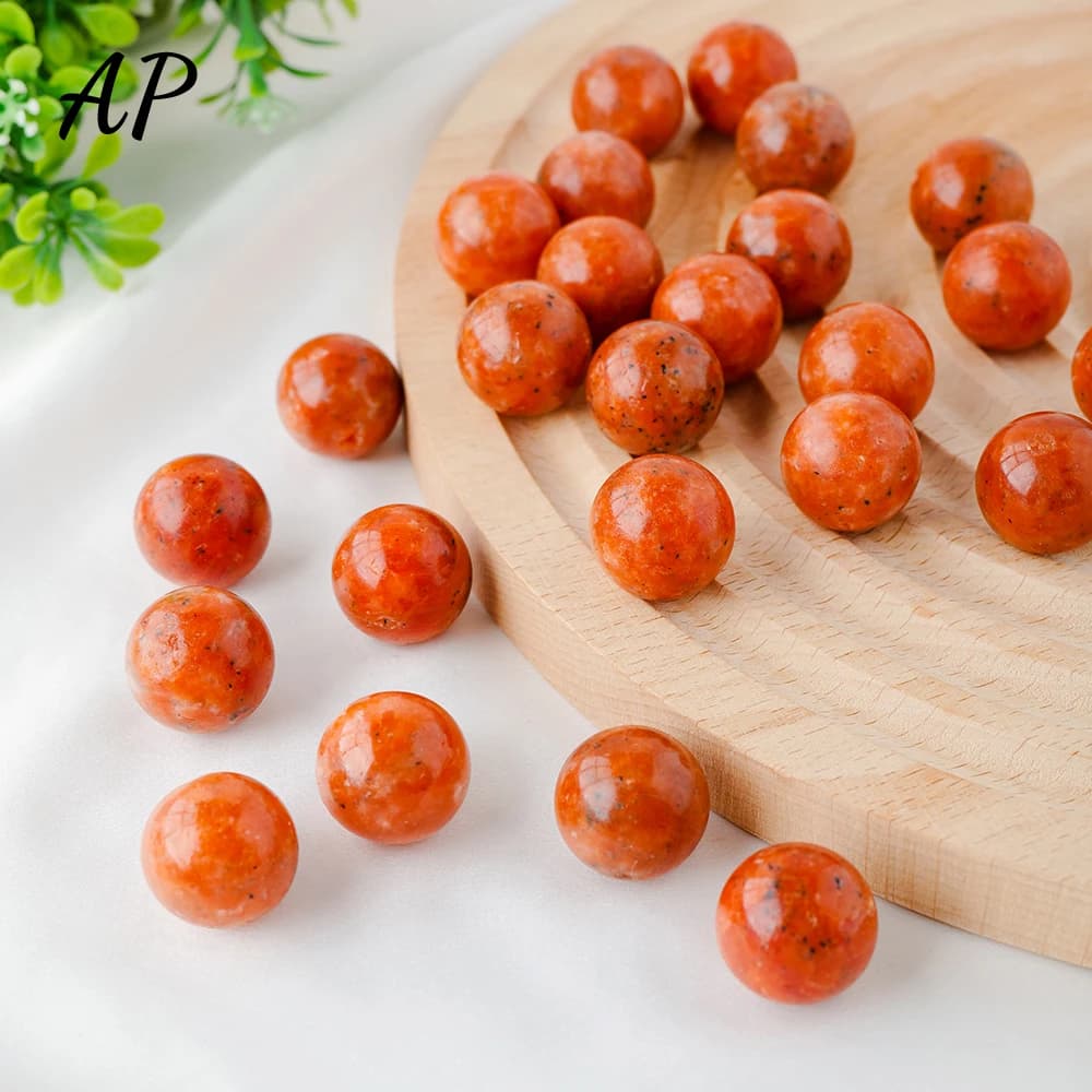 Quarzo naturale lucido pietra del sole sfera di cristallo Reiki Sunstone Mini sfera di cristallo guarigione gemma decorazione della casa regali