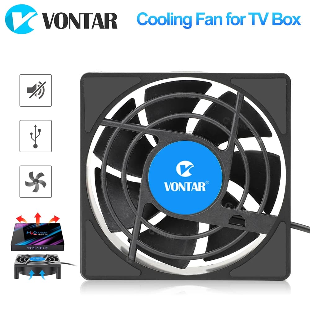 VONTAR C1 Ventola di raffreddamento per Android TV Box Set Top Box Wireless Silenzioso Silenzioso Dispositivo di raffreddamento DC 5V USB Power Radiatore Mini Ventola 80x80x25mm