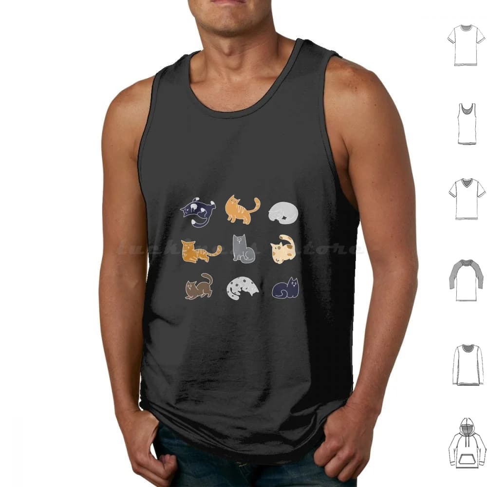 9 Vive Canotte Gilet senza maniche Gatto Gatti Simpatici gatti carini Meme Gatto Meme Cartoon Gatti cartoon idioti Adorabili gattini gattini