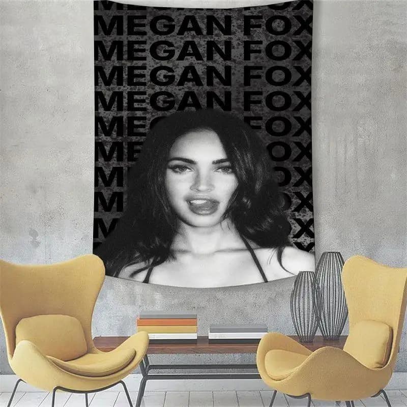 VIKAMA Glamour Portrait Tapestry Black and White Woman Typography Background Aesthetic Wall Hanging for Bedroom Dorm Room Decor