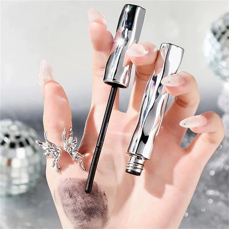 1/2-piece waterproof silk fiber mascara with special spiral brush, make-up to curl long-lasting eyelashes for prolonged use