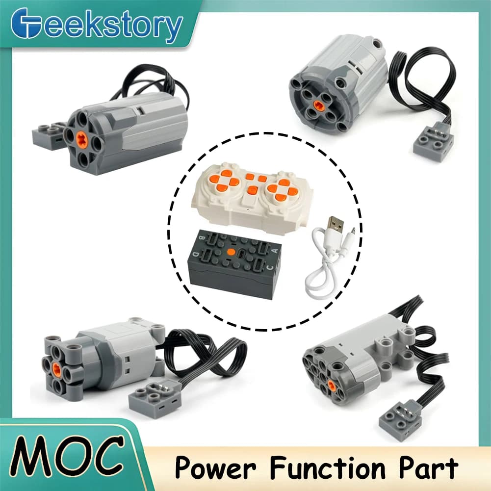 MOC Blue-tooth RC Kit di aggiornamento con scatola batteria ricaricabile Motore APP di controllo remoto a 8 velocità per blocchi di costruzione PF Legoeds
