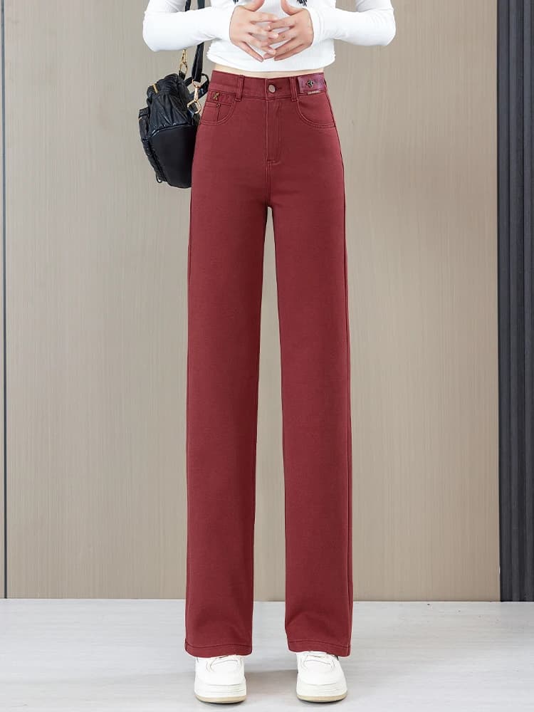 Jeans Casual a Vita Alta e Gamba Dritta per Donna, Nuovo Stile Primavera-Autunno, Pantaloni Slim a Gamba Larga, Comodi Jeans Elasticizzati
