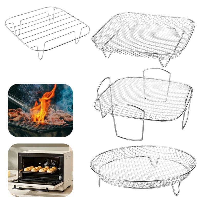 Air Frying Grid for Ninja Dual Stainless Steel Grid Rectangle Accessories for Hot Air Fryer Tray