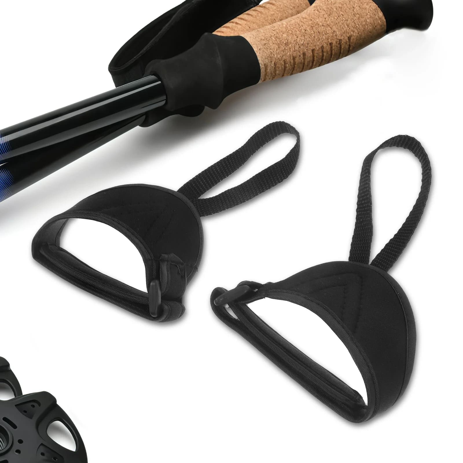 1 Multifunctional Straps Paio for Ski Sticks, Trekking Sticks, Breathable Polyester, Adjustable and Comfortable