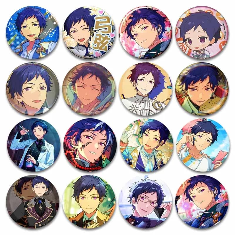 Gioco creativo Ruolo Yuzuru Fushimi Distintivo Banda stagnata Morbida spilla rotonda Bello cartone animato Idol Spille Zaino Sciarpe Accessori