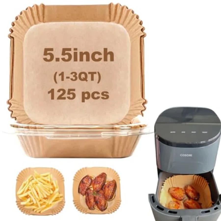 Small Air Fryer Liners for Cosori 2.1qt Air Fryer, Mini Air Fryer Liners Disposable 2 2.1 2.6 3QT, 5.5 Inch Air Fryer Liners