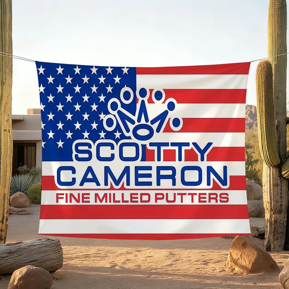 Bandiera alla Moda per Campeggio, Feste, Picnic, Studio, Sfondo per Stand, Decorazione Interna con Logo S-Scotty-Y e C-Cameron