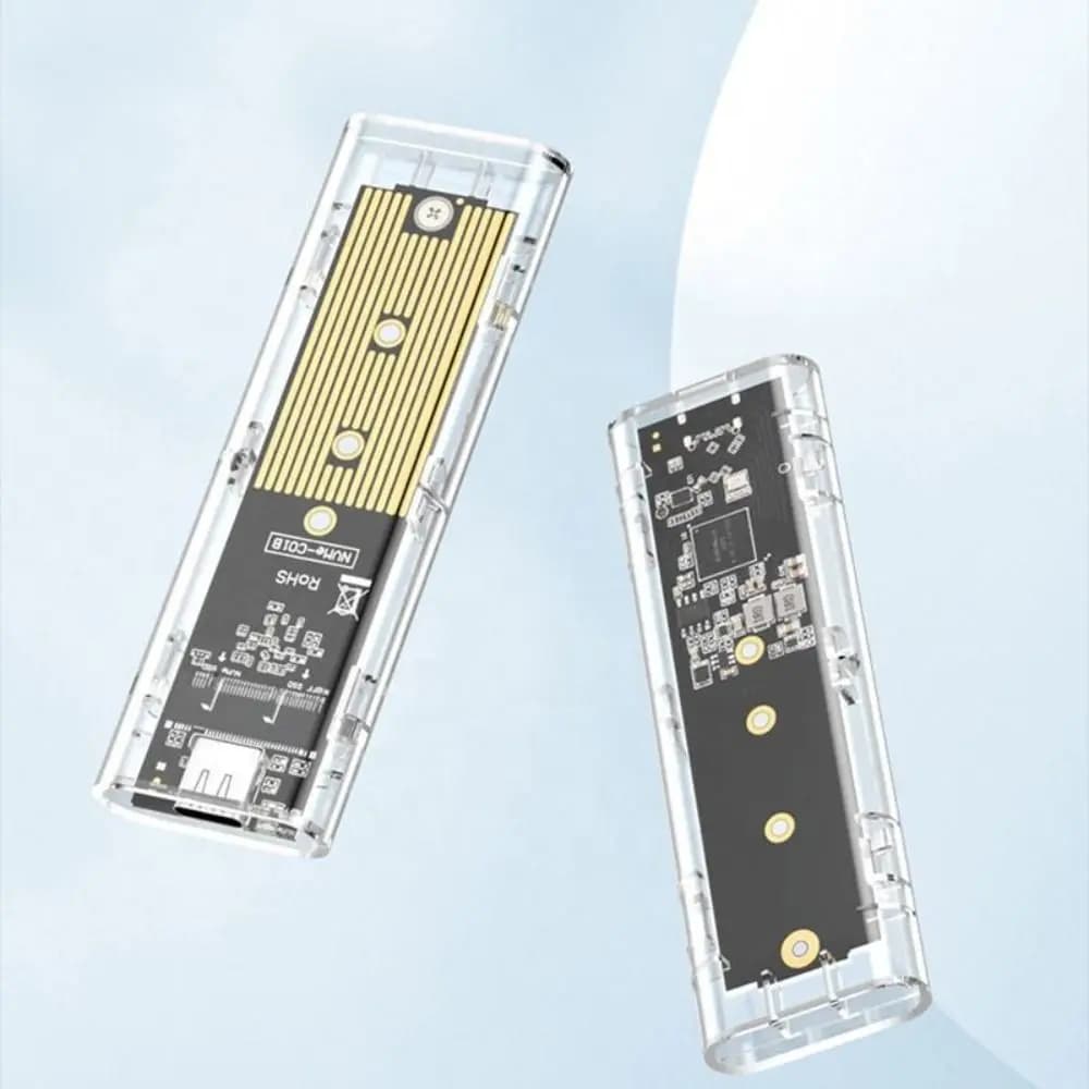 Box Trasparente per SSD M.2 NGFF NVME, Case Esterno PCIe 10Gbps per Disco Rigido M2
