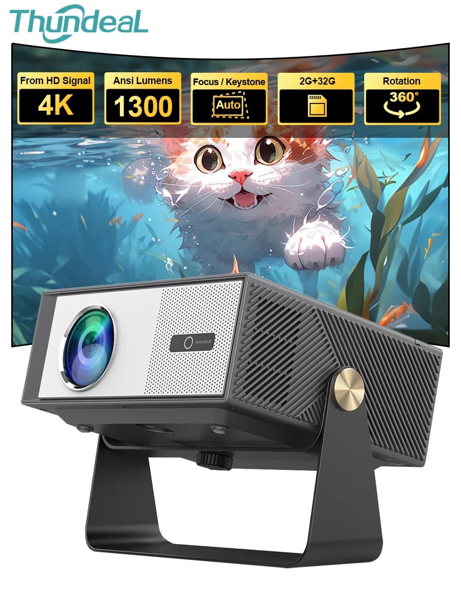 ThundeaL TD95 Max Proiettore Smart Android Full HD 4K 2G 32G Wifi per Home Theater Cinema TD95MAX Proiettore Portatile con Immagine 3D