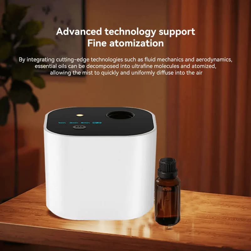 Portable Smart Waterless Essential Oil Diffuser Rechargeable 2000mah Car Aroma Freshener with 100ml Oil