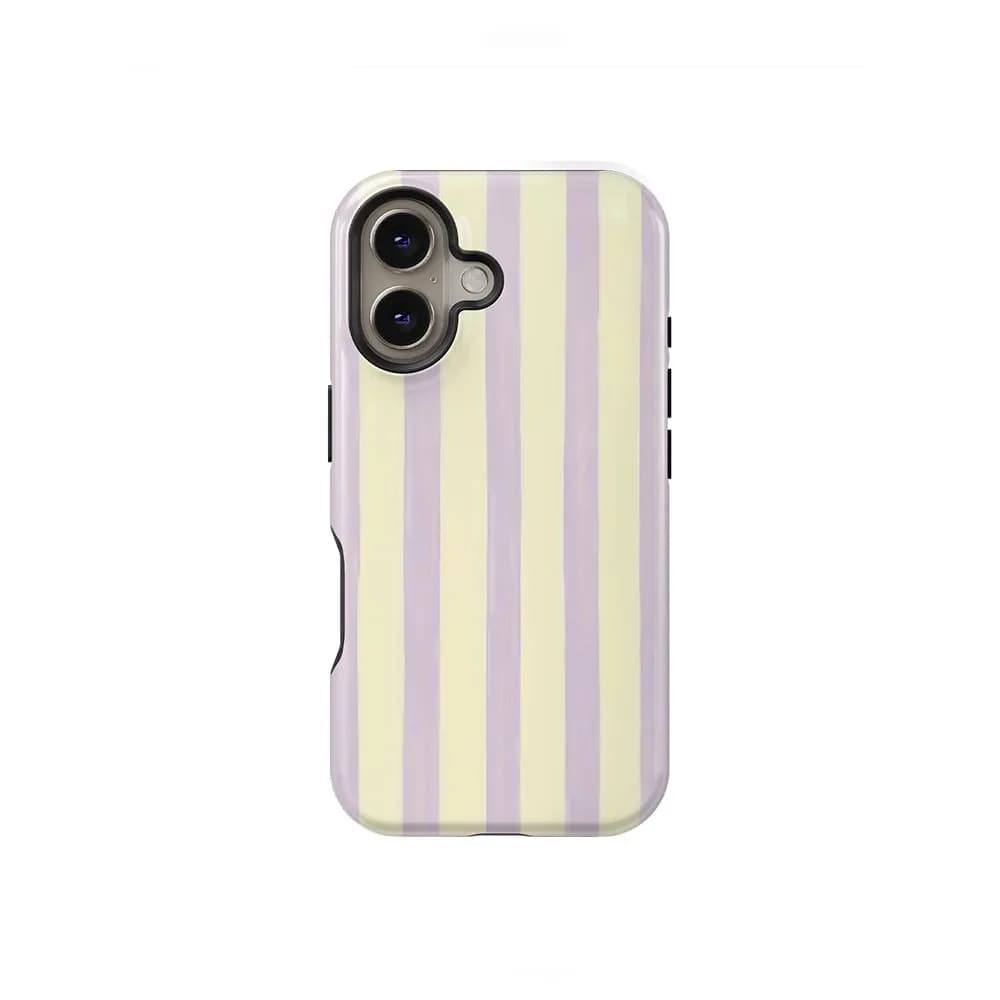 Custodia per telefono in crema lavanda per iPhone 17 16e 16 15 14 13 12 11 X XS XR XSMAX 7 8 Air Pro Max Plus, cover posteriore di lusso a doppio strato