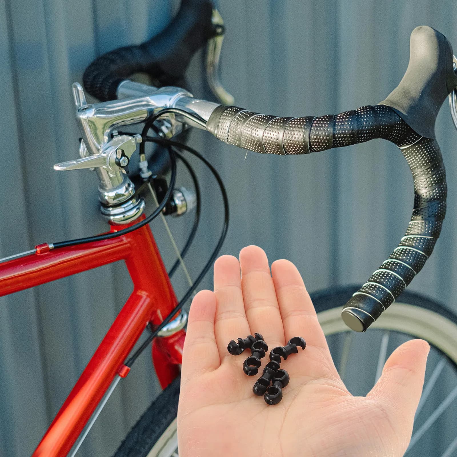 10 Pezzi Clip per Cavi Bici a S, Morsetti per Cavi Freno e Cambio Bici da Corsa e Mountain Bike, Gestione Ordinata e Estetica dei Tubi Olio