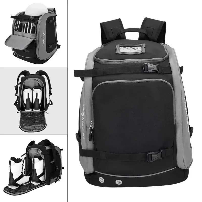 Durable 65L Ski Backpack Large Capacity Carrying Bag Lightweight Compartments for Snowboard Accessories Jacket Outdoor Goggles