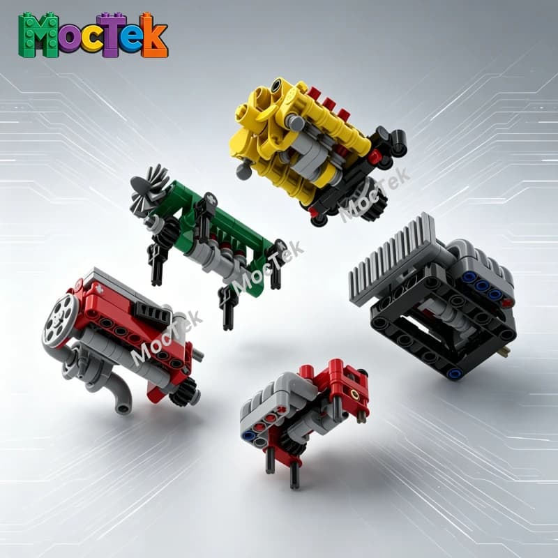 Vintage Weaving Loom with Mechanical Engines MOC Blocks Mini Industrial Machinery Assembly Bricks Set Hobby