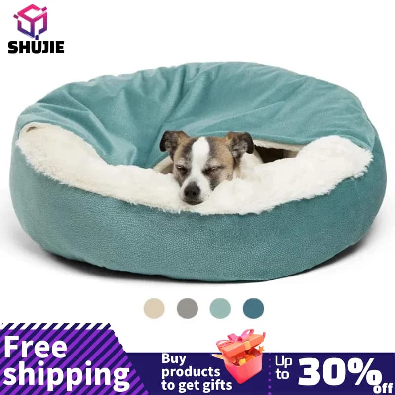 Letto per cani ortopedico con coperta con cappuccio Inverno caldo impermeabile resistente allo sporco Cuddler per cuccioli di gatto Lavabile in lavatrice