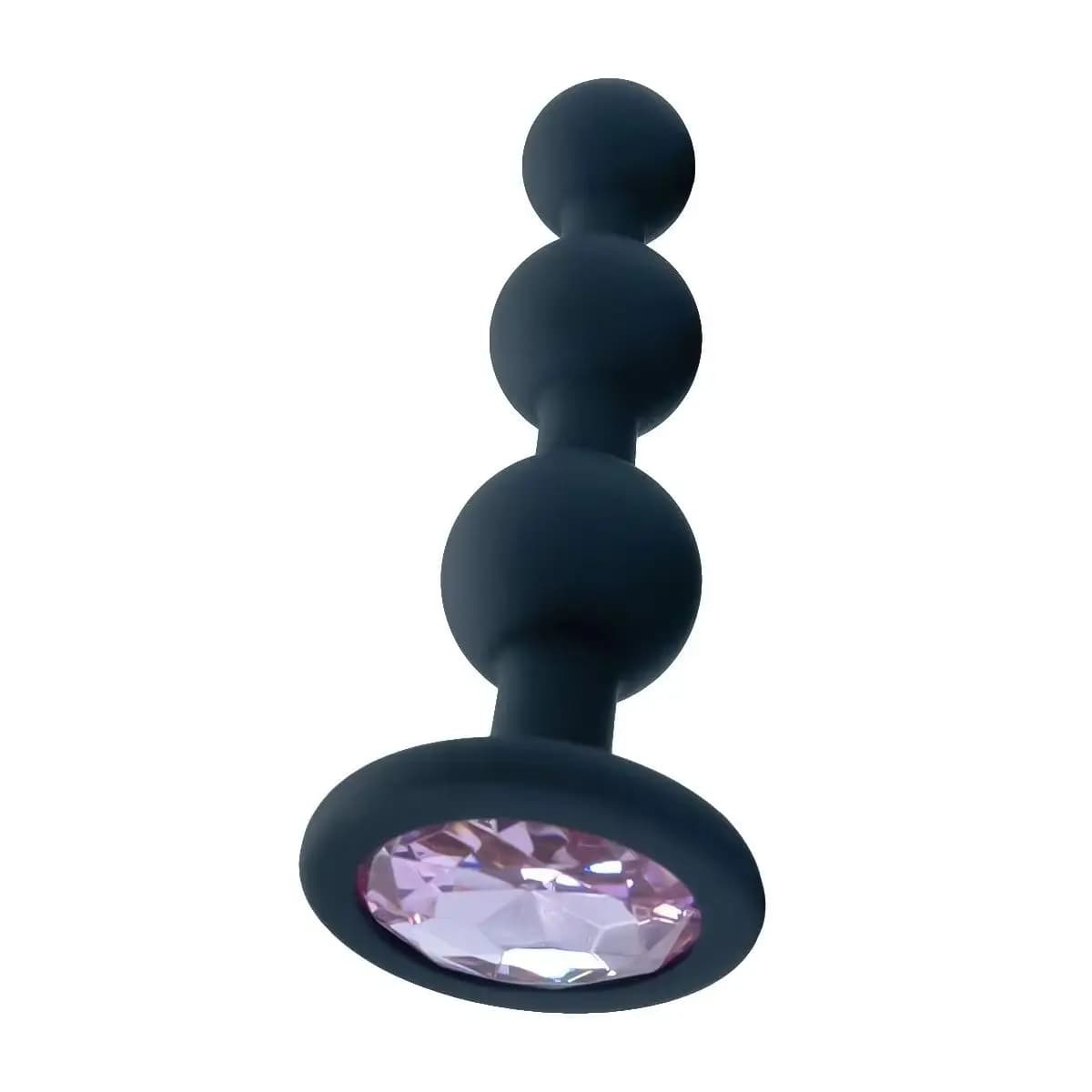 Sex Anal Plug with 3 Balls Anal Beads Crystal Base Butt Plug Anal Training G-Spot Prostate Stimulator Sex Toys for Women Men Gay