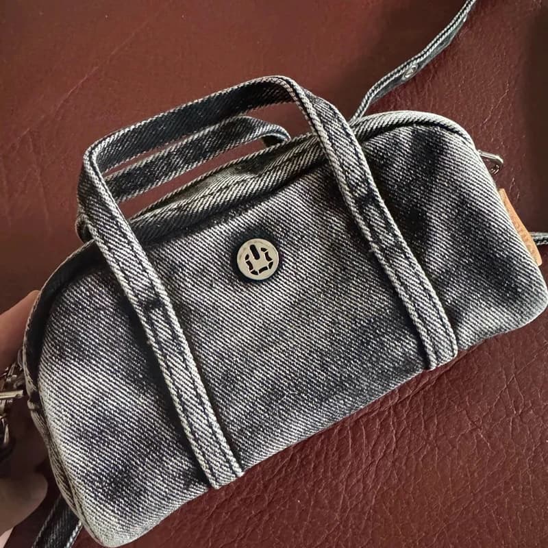 Korean Casual Mini Denim Box Women's Bags Luxury Design Bags 2025 New in washing process Fabric shoulder with sequins