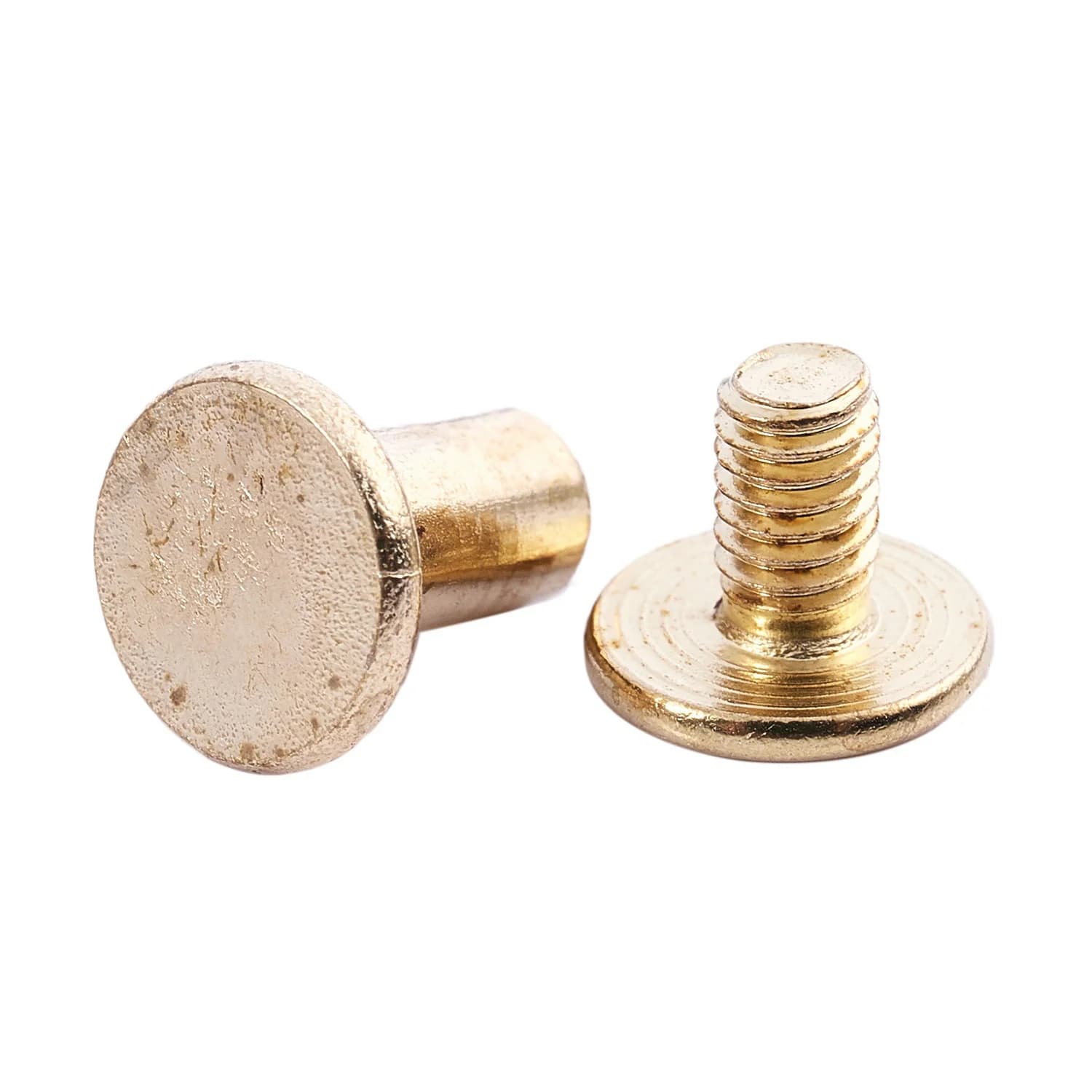 ETRT 15 Pezzi 5mmx8mm Vite Chicago con Rilegatura in Ottone Placcato per Cintura Soldi