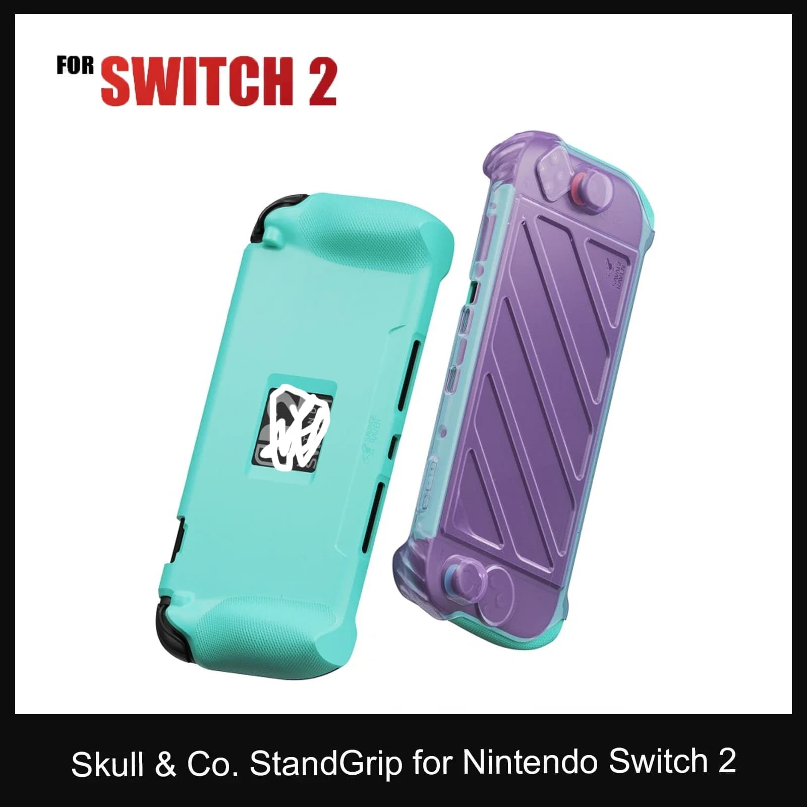 Savage Raven di Skull & Co. Cover Protettiva con Supporto e Cover Frontale per Nintendo Switch 2, Custodia Morbida Standable per NS2