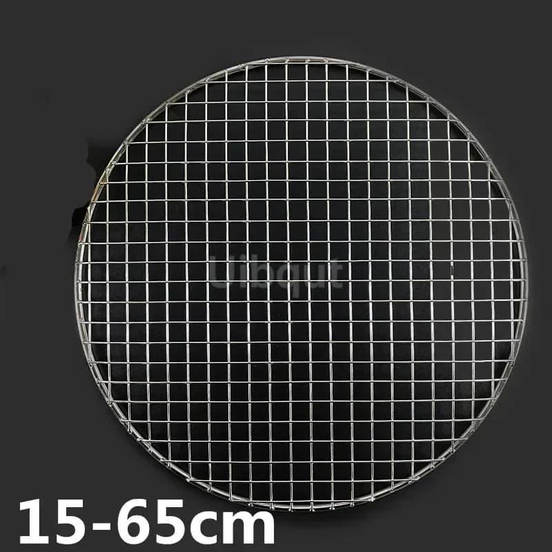 Meshes Grid Racks Round Grate Steam Hiking Net Camping Outdoor Wire Mesh 304 Steel Stainless Round Barbecue BBQ Grill Net