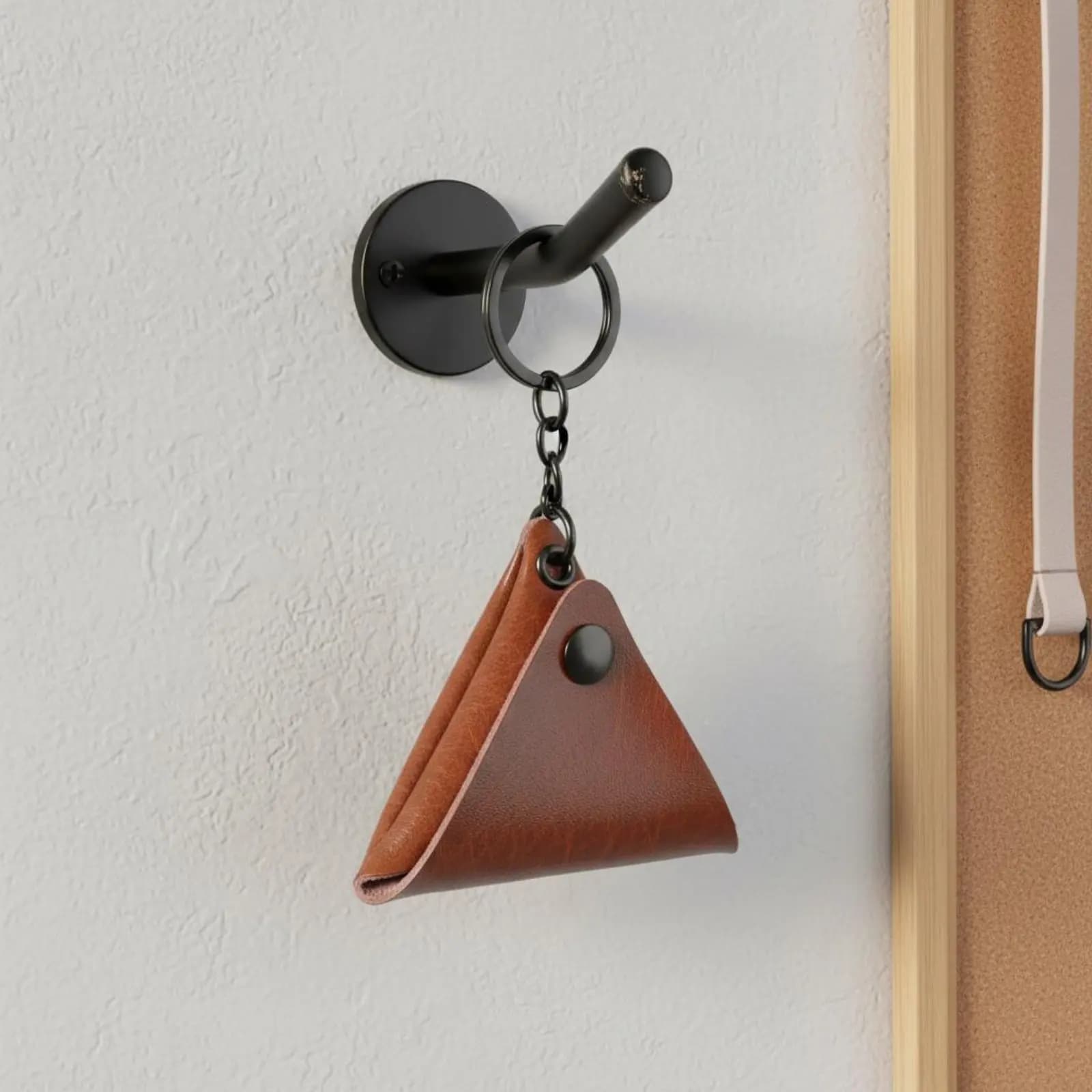 Portachiavi in pelle per plettri da chitarra, custodia portatile in pelle per plettri, custodia triangolare leggera per chitarristi