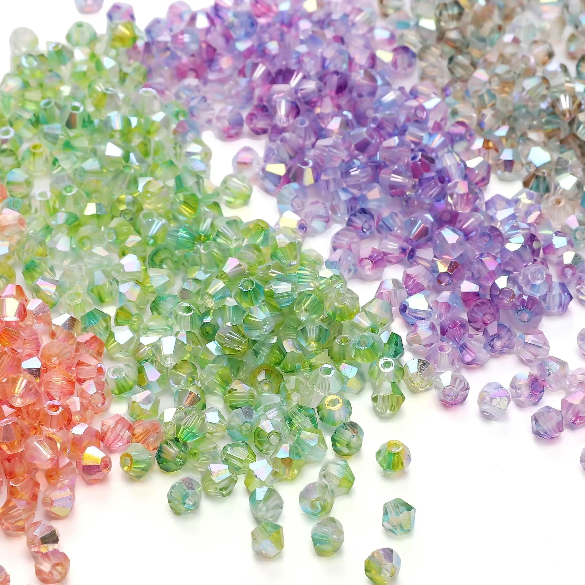 4mm120/250pcs Faceted Crystal Beads Glass Seed Loose Beads Jewelry Making Handmade DIY Bracelet Necklace Earrings Craft Supplies