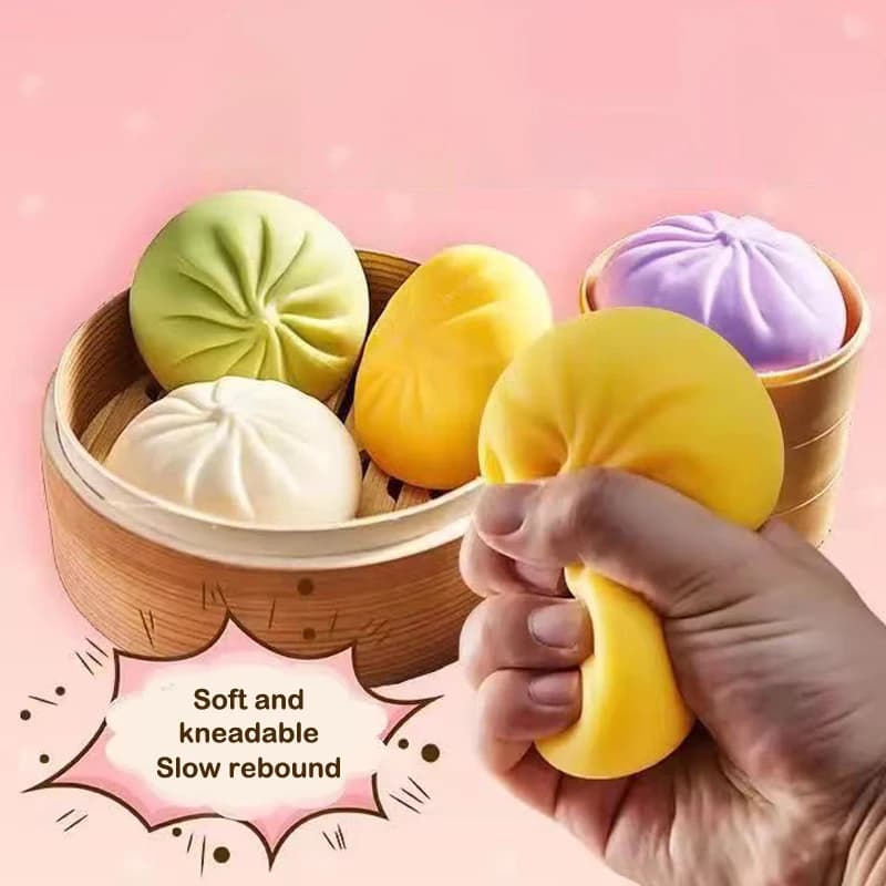 Giocattoli Antistress a Forma di Raviolo Gigante, Simulazione di Cibo, Panino al Vapore Morbido da Spremere, Giocattolo Decompressivo