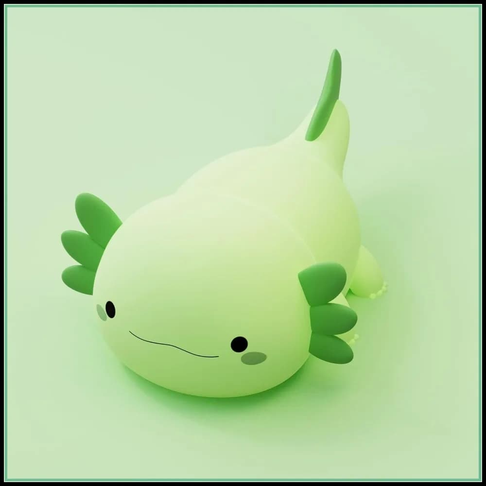 Lampada Notturna a Forma di Axolotl per Bambini, Luce Ricaricabile in Silicone per Comodino, Decorazione Carina per la Camera