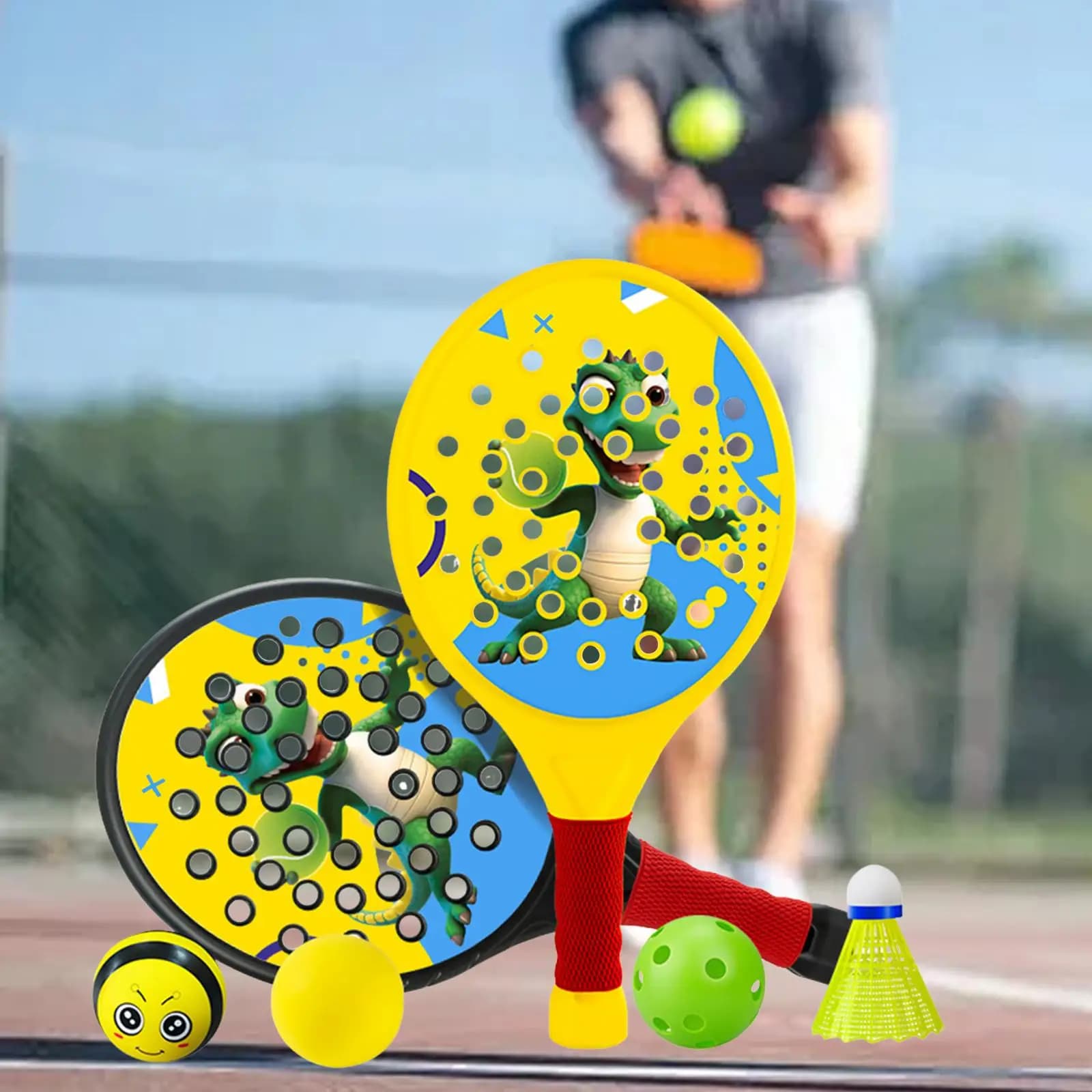2x racchette da padel per bambini che assorbono il sudore, impugnatura ergonomica, racchette da tennis per bambini, bambini, principianti, allenamento