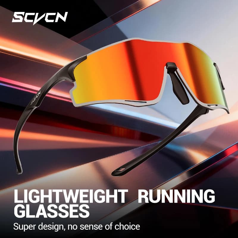 SCVCN Photochromic Running Sunglasses Marathon Ultralight Glasses Women Outdoor Sports Men Cycling Road Bicycle UV400 Goggles