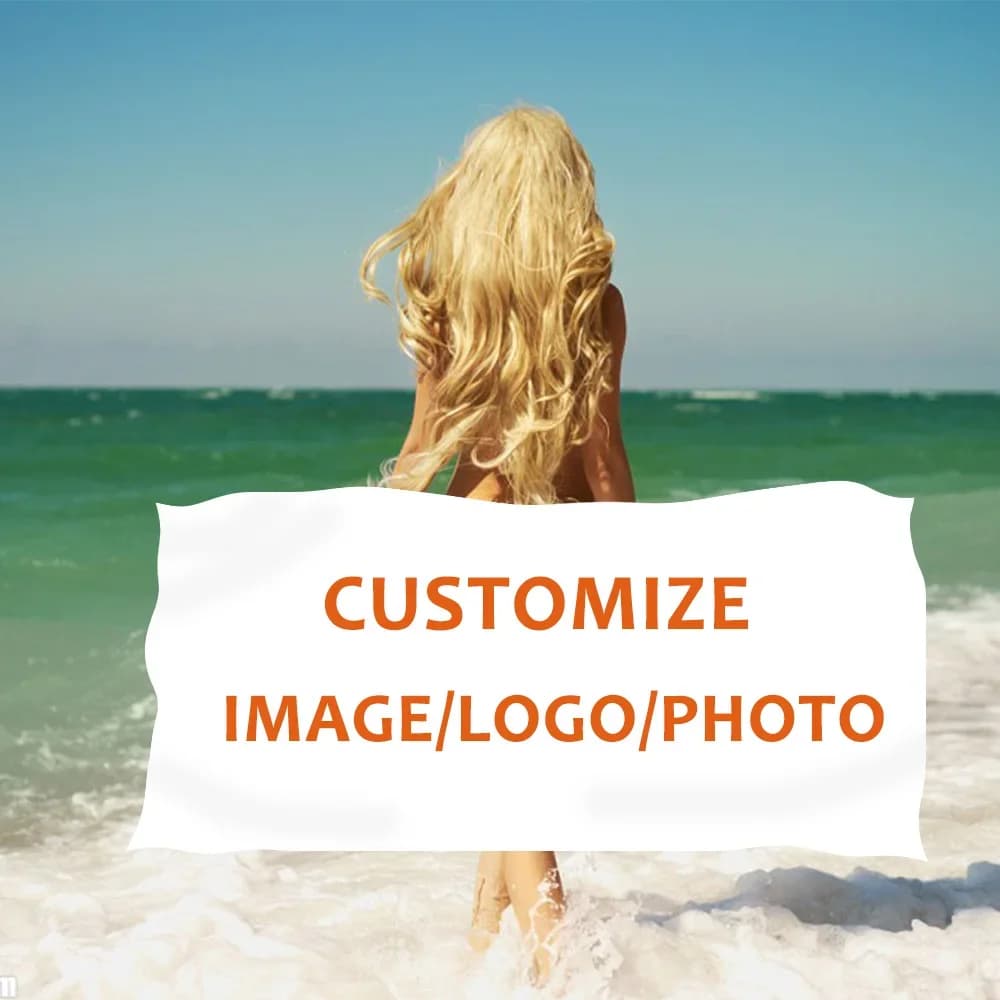 Telo mare con foto con logo personalizzato Asciugamani estivi Asciugamano da bagno Asciugamani natalizi da viaggio Asciugamano da spiaggia ad asciugatura rapida senza sabbia